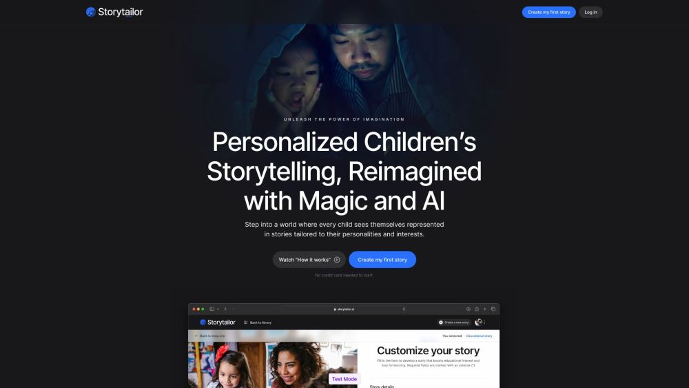 Storytailor Website screenshot