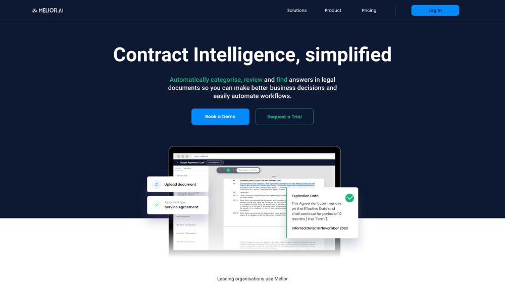 Melior AI Website screenshot