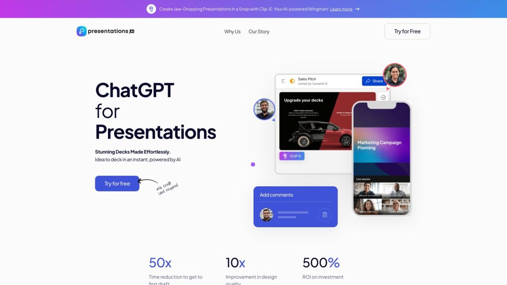 Presentations.AI Website screenshot