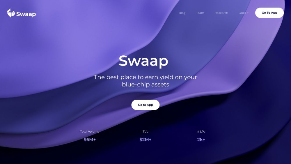 Swaap v2 Website screenshot