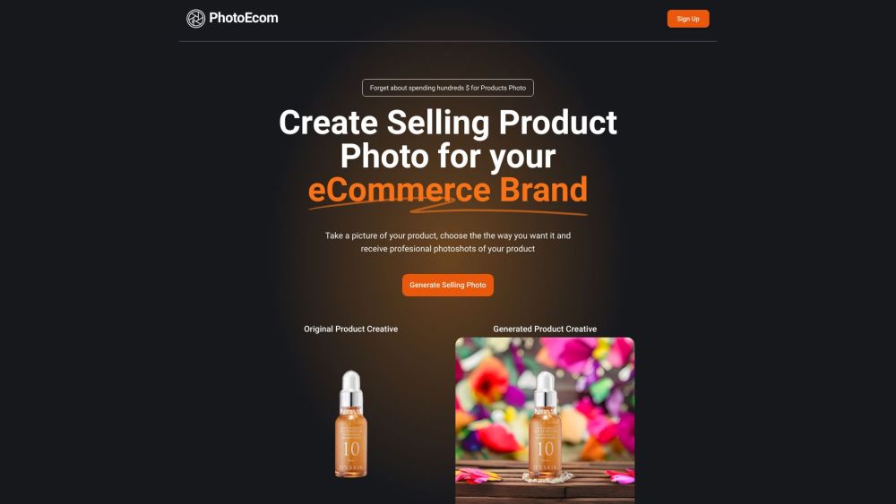 PhotoEcom Website screenshot