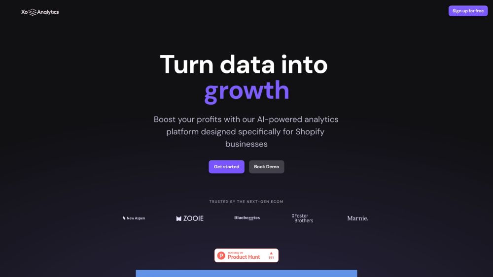 XO Analytics - AI-Powered Ecom Analytics Platform Website screenshot