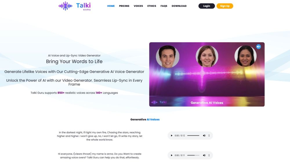 Talki Guru Website screenshot