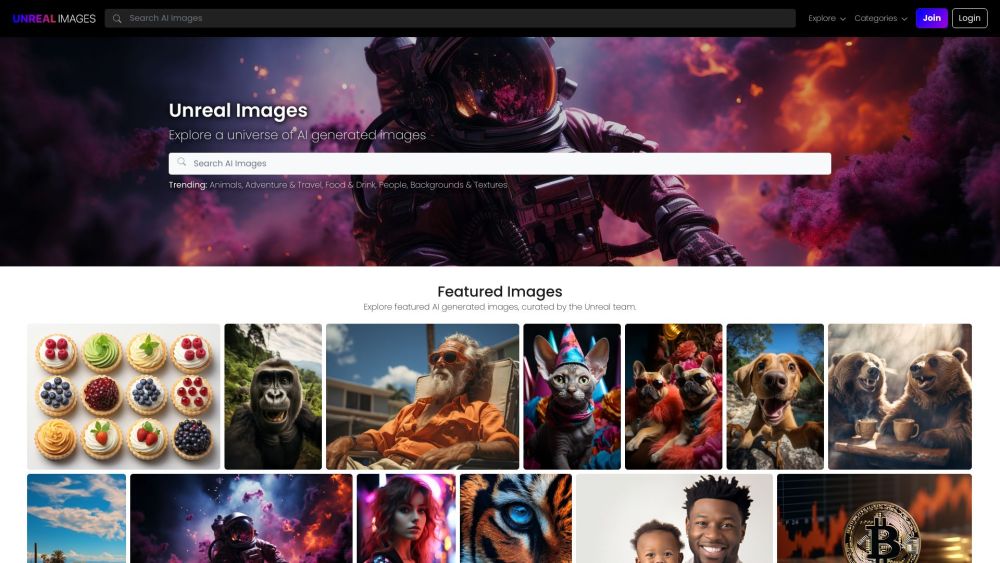 Unreal Images Website screenshot