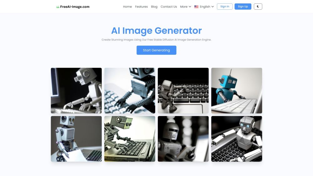 FreeAI-Image.com Website screenshot