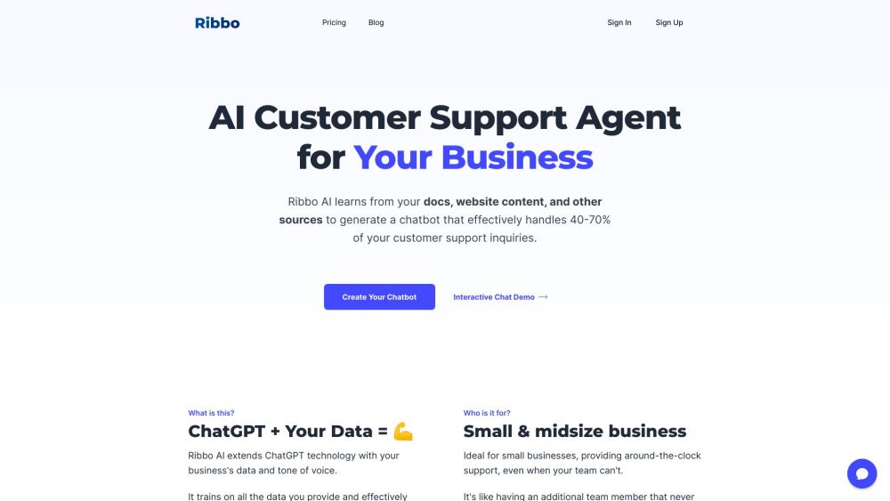 Ribbo AI Website screenshot