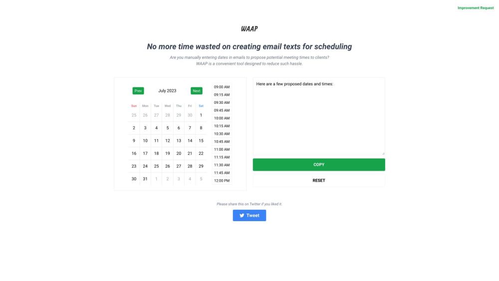 WAAP Website screenshot