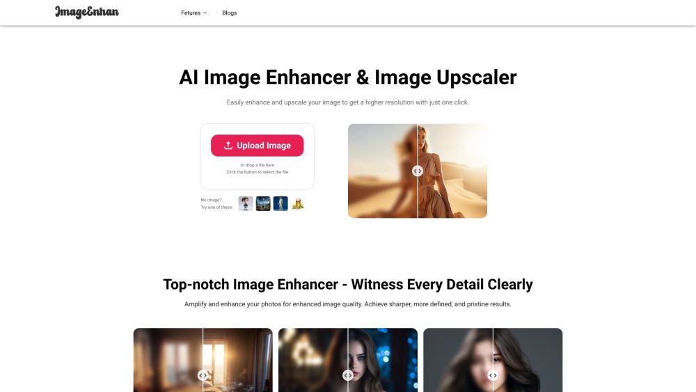 AI Image Enhancer Website screenshot