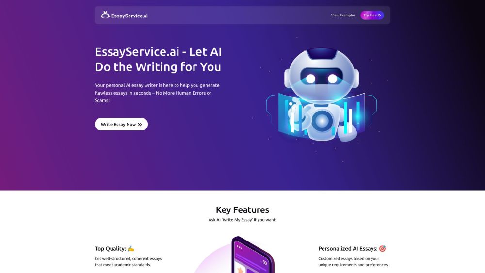 EssayService.ai Website screenshot