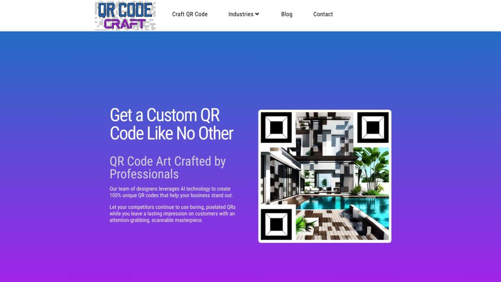 QR Code Craft Website screenshot