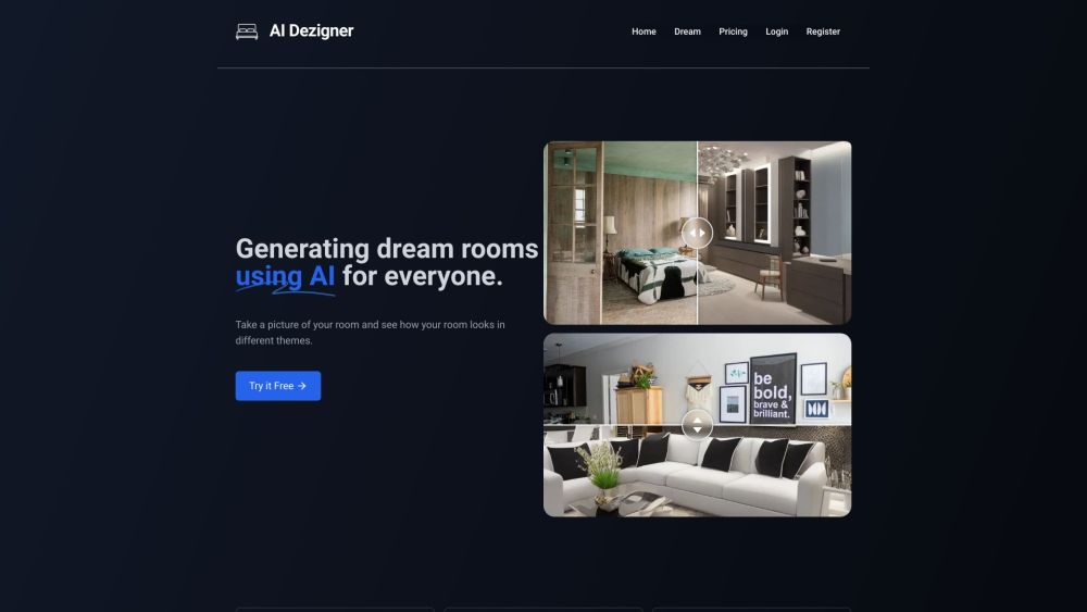 AI Dezigner Website screenshot