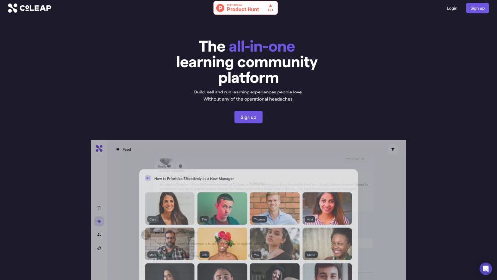 Coleap Website screenshot