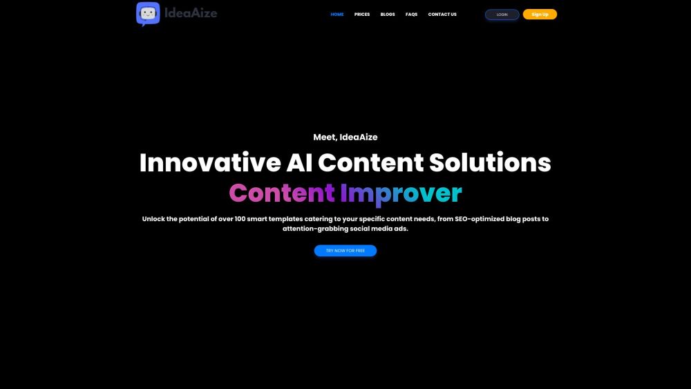 IdeaAize Website screenshot