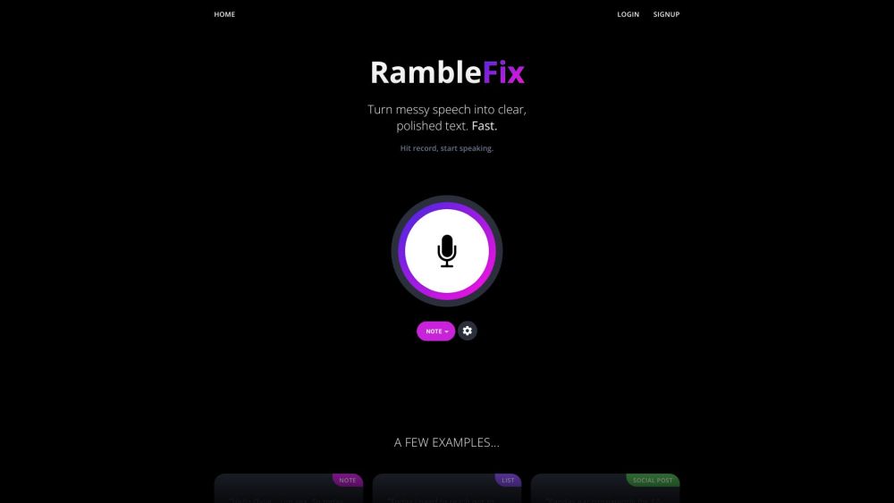 RambleFix Website screenshot