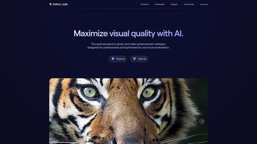 Topaz Labs Website screenshot