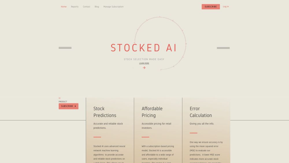 Stocked AI Website screenshot