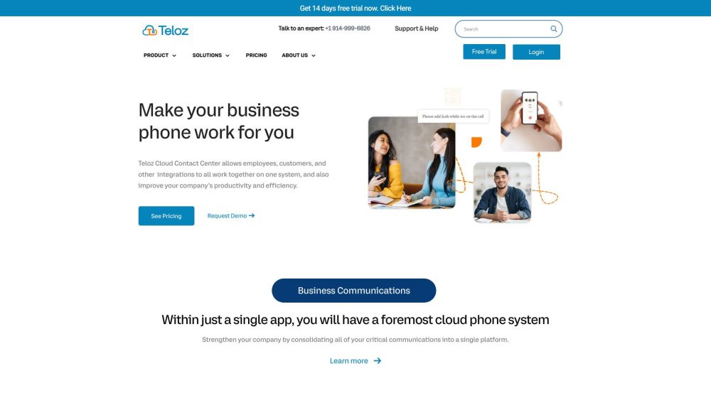 Teloz Website screenshot