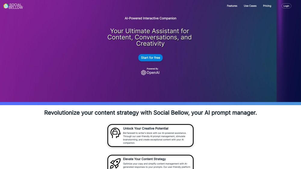 Social Bellow Website screenshot