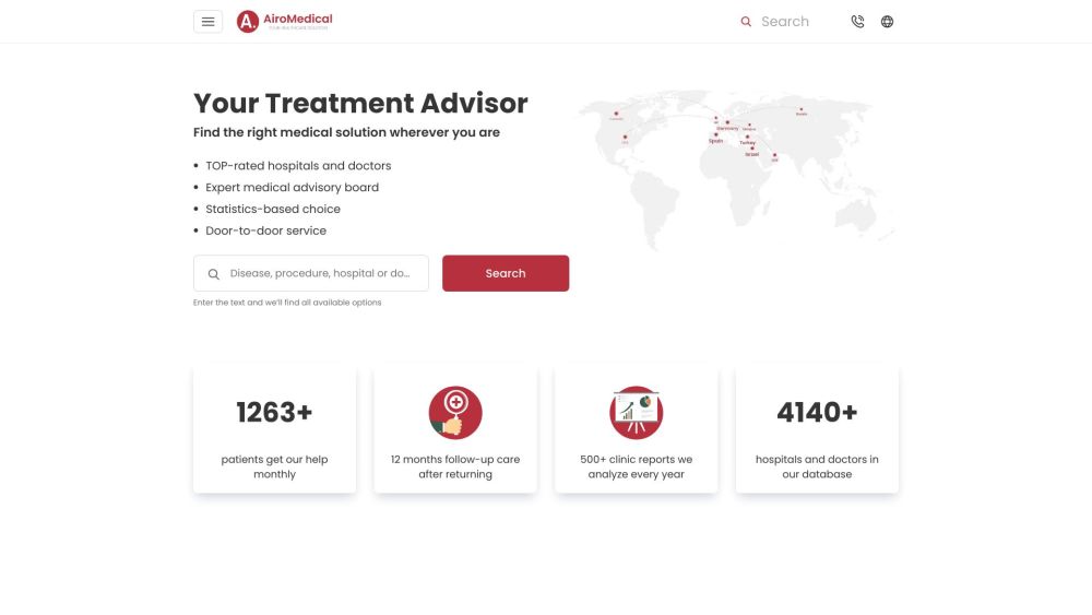 AiroMedical Website screenshot