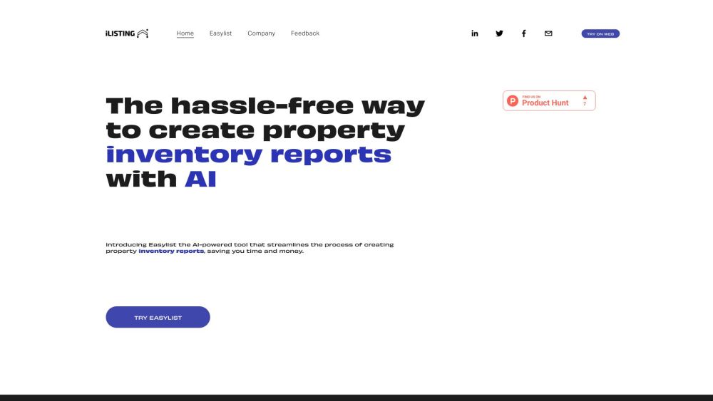 iListing AI Website screenshot