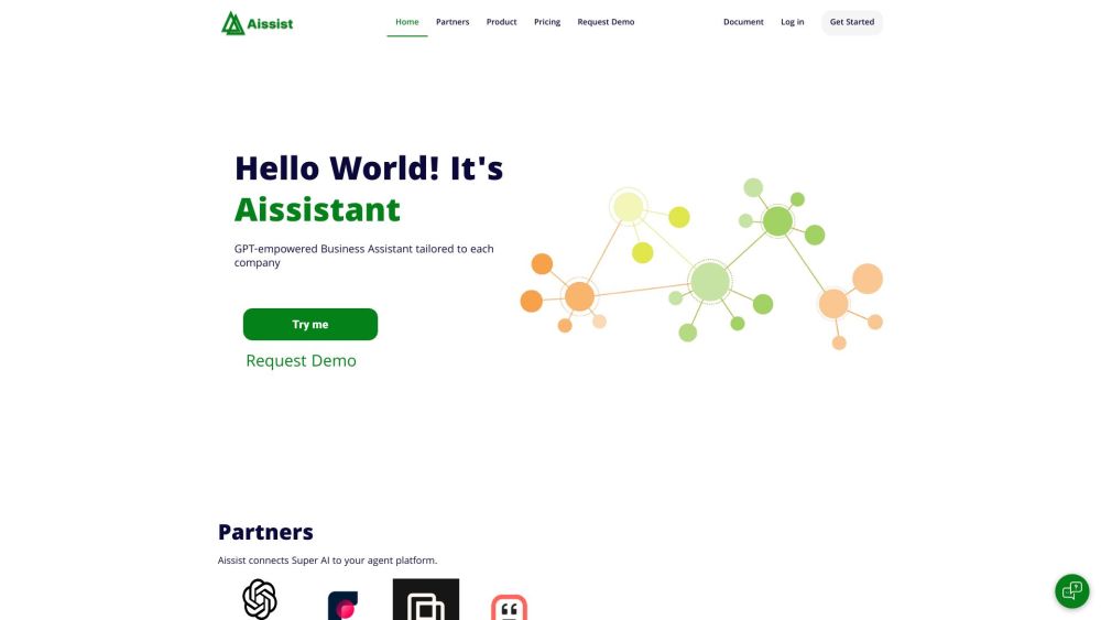 Aissist Website screenshot