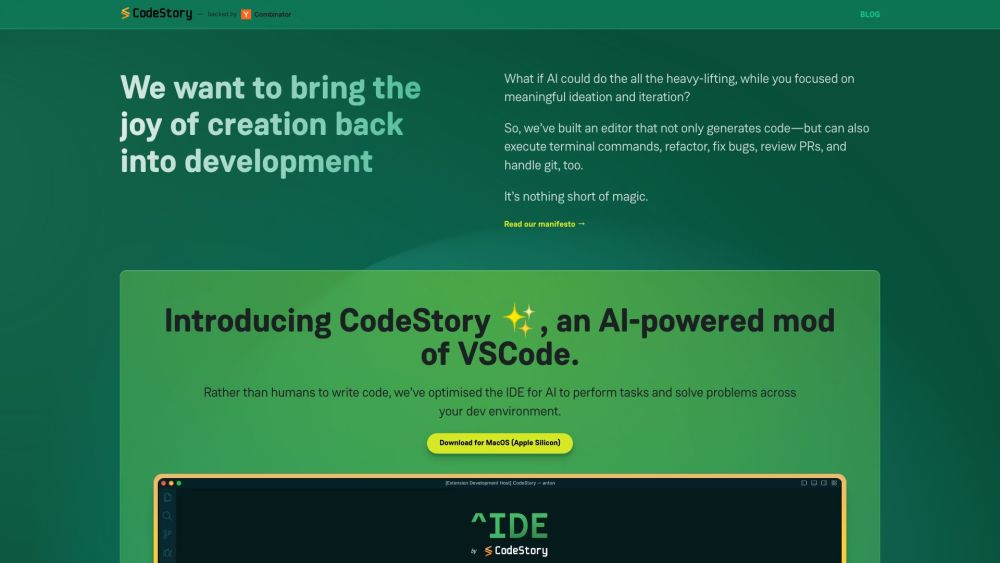 CodeStory Website screenshot