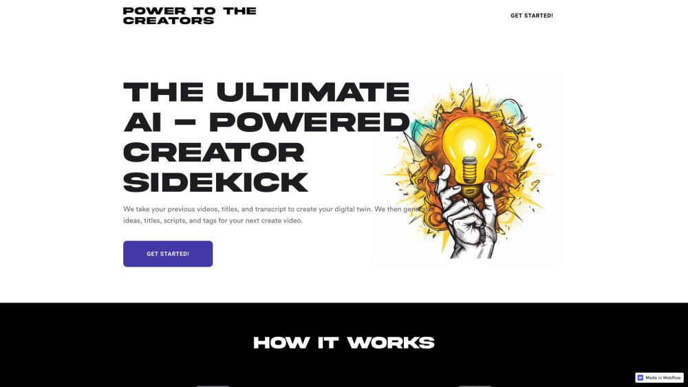 Power to the Creator Website screenshot