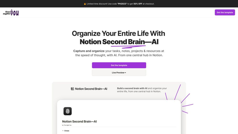 The Agile You: Second Brain AI for Notion Website screenshot