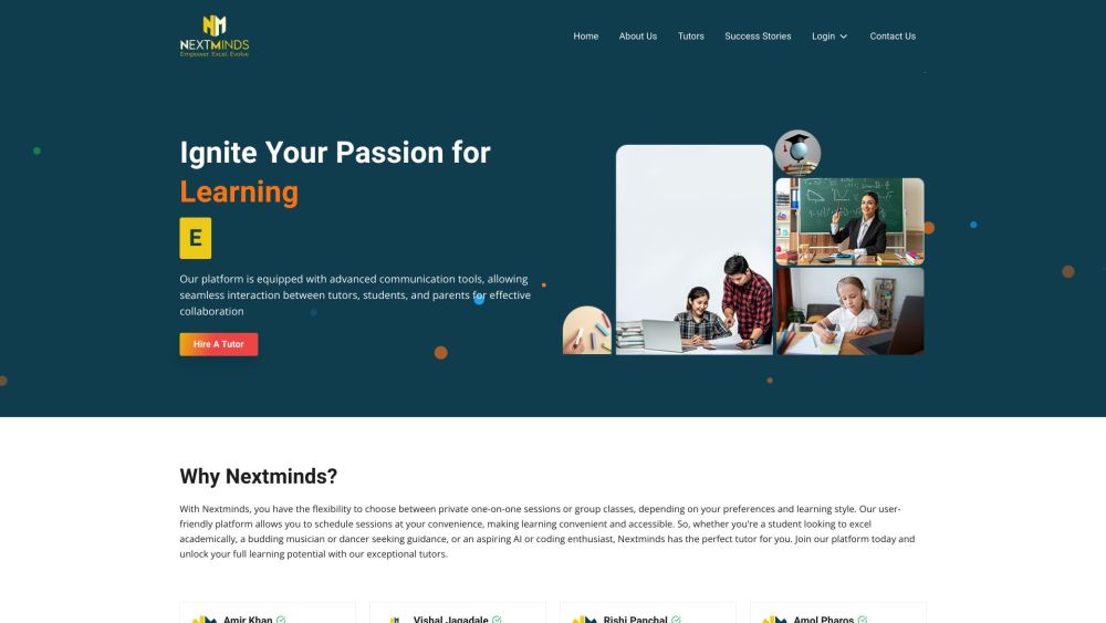 Nextminds Website screenshot