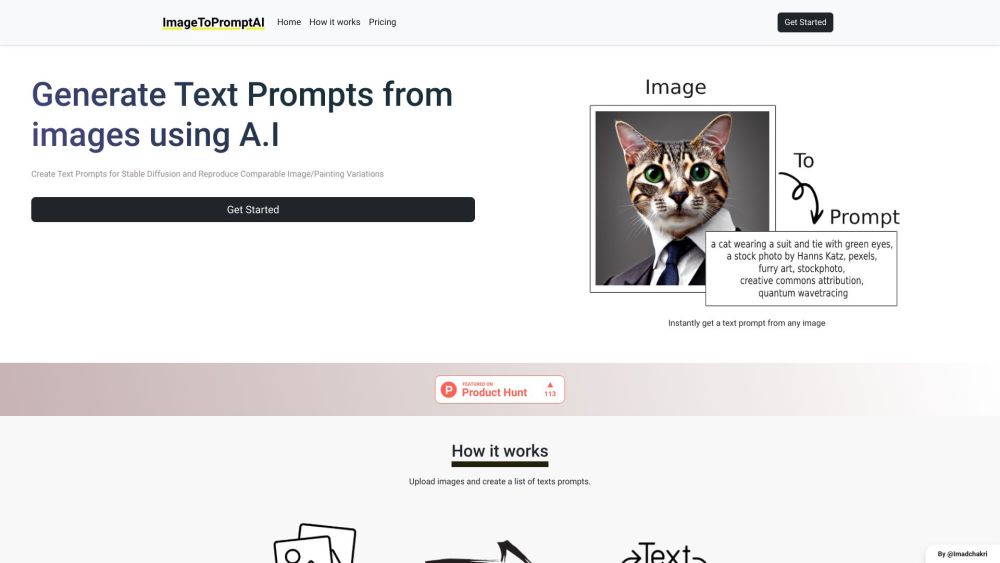 ImageToPromptAI Website screenshot