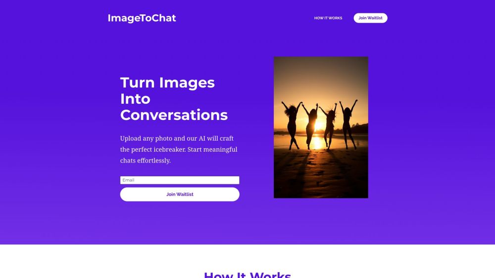 ImagetoChat Website screenshot