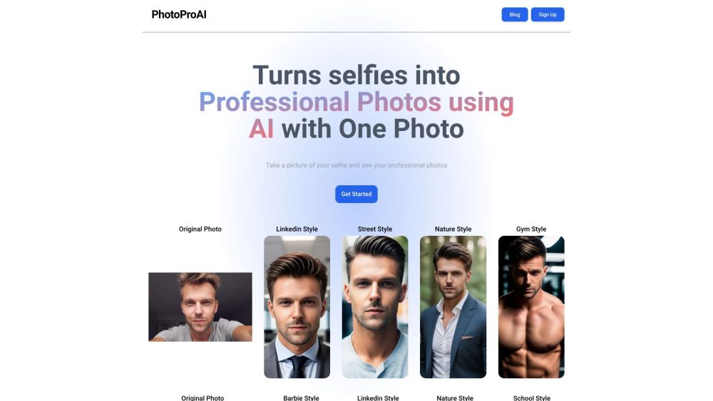 PhotoProAI Website screenshot