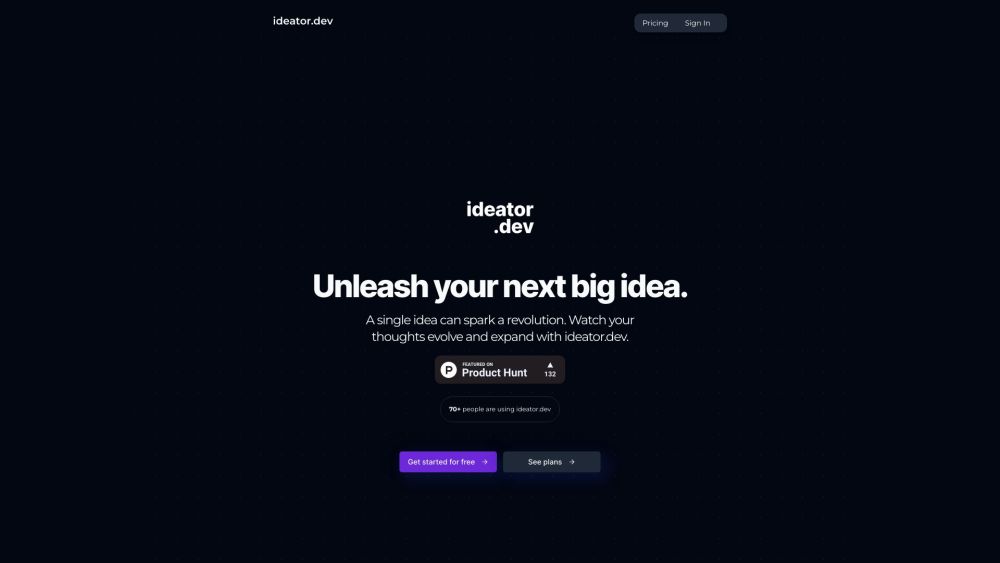 ideator.dev Website screenshot