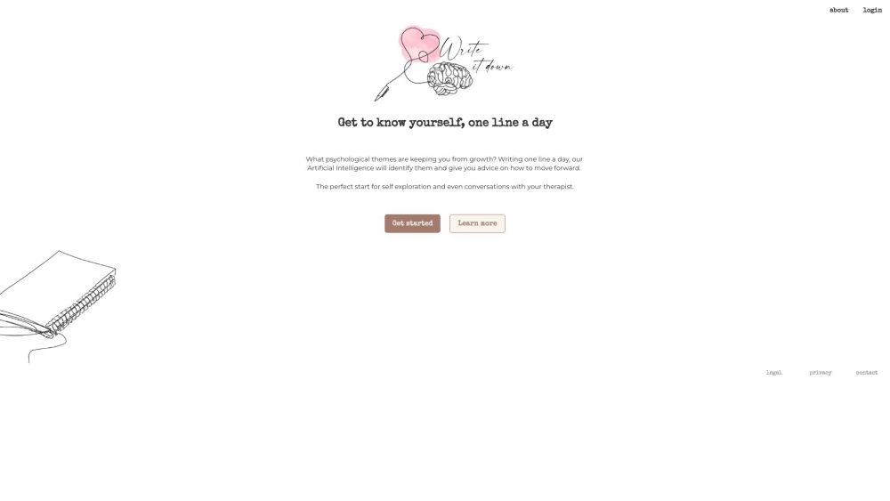 Write it Down Website screenshot