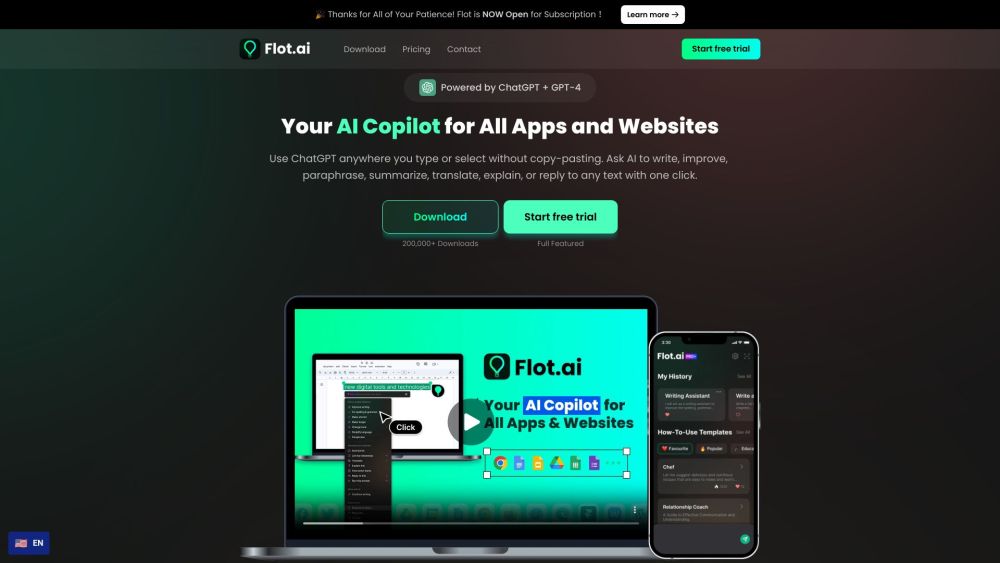 Flot.ai Website screenshot