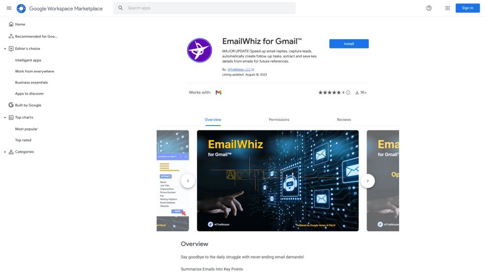 EmailWhiz Website screenshot