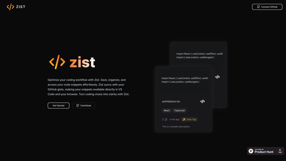 Zist Website screenshot