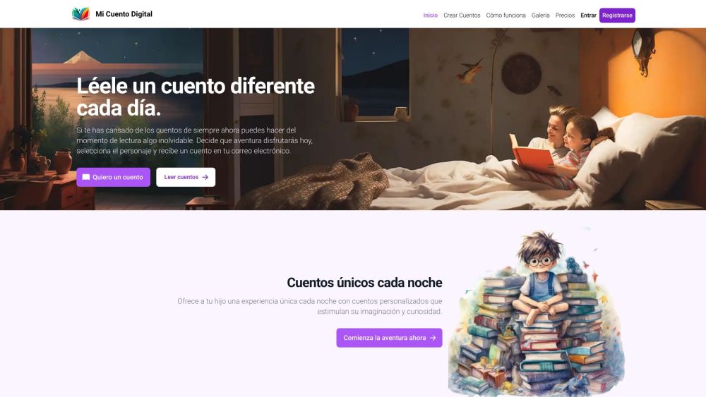 Mi cuento digital Website screenshot