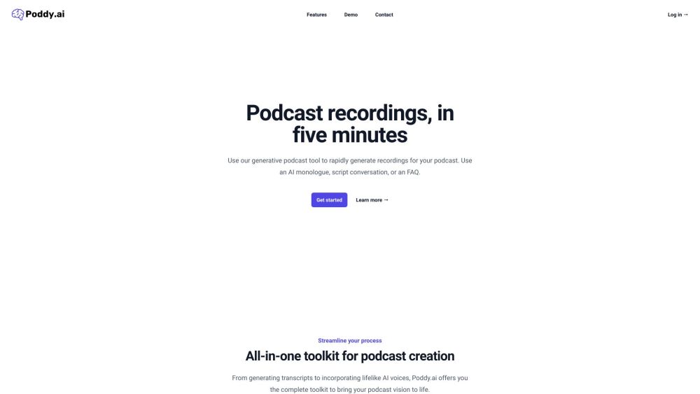 Poddy.ai Website screenshot