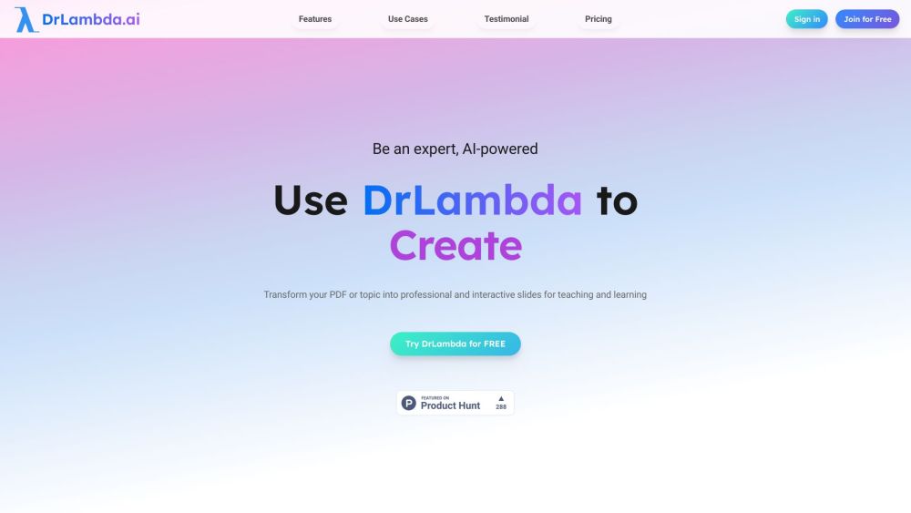 Dr. Lambda Website screenshot