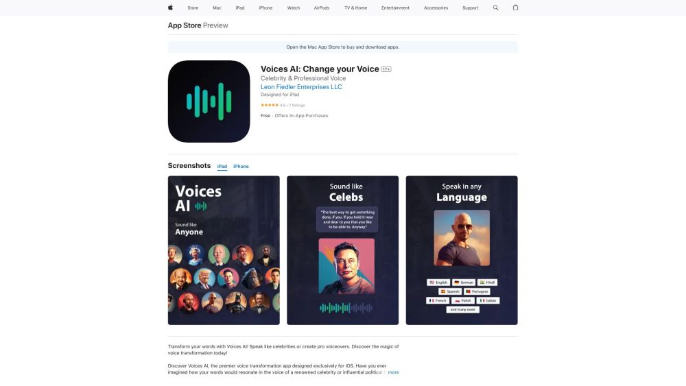 Voices AI Website screenshot