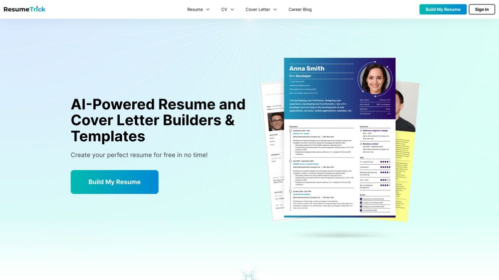 Resume Trick Website screenshot