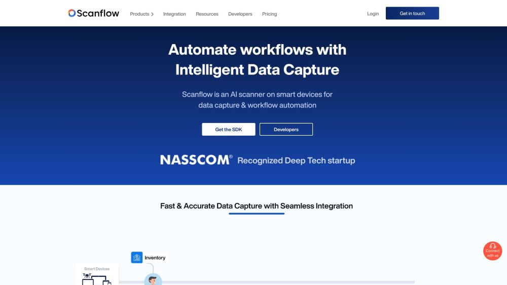 Scanflow Website screenshot