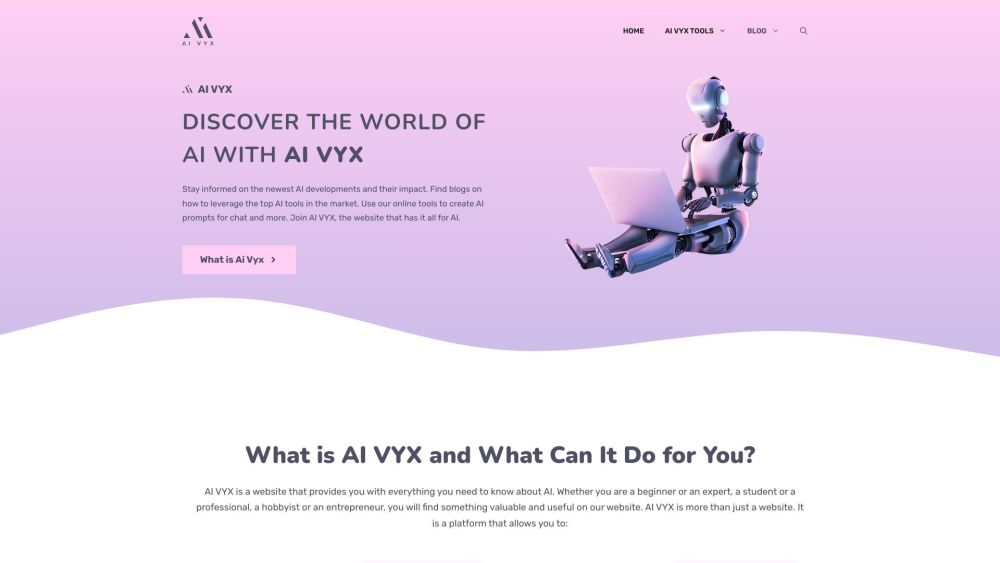 AI VYX Website screenshot