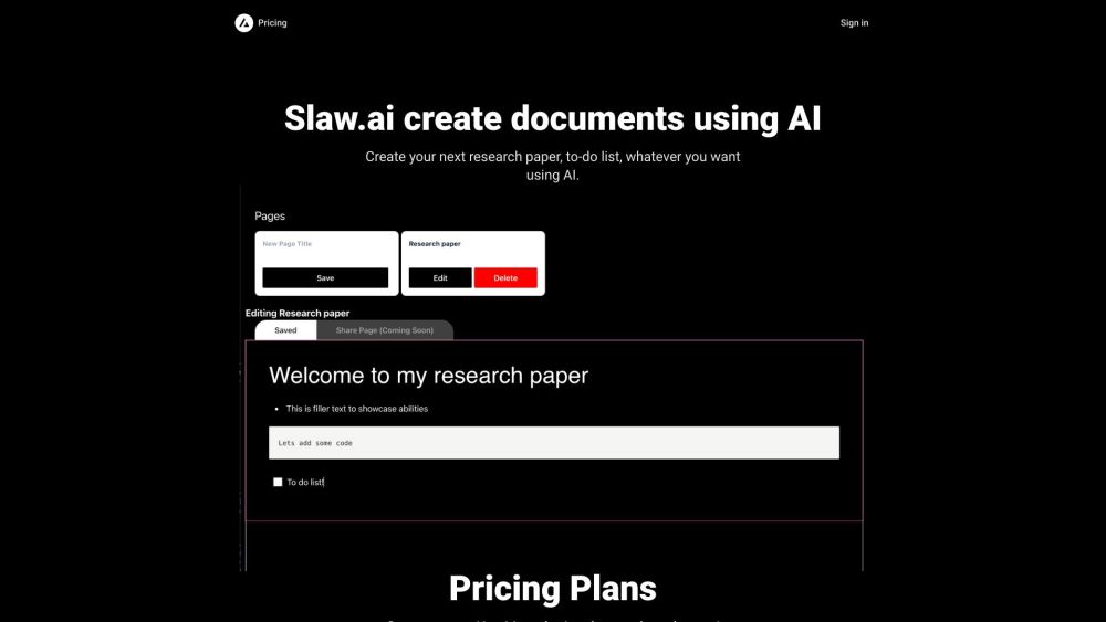 Slaw.ai Website screenshot