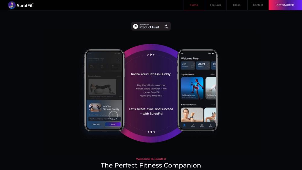 SuratFit Website screenshot