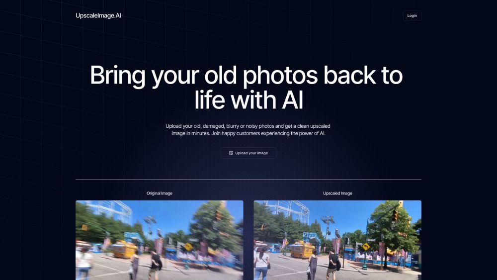 UpscaleImage.AI Website screenshot