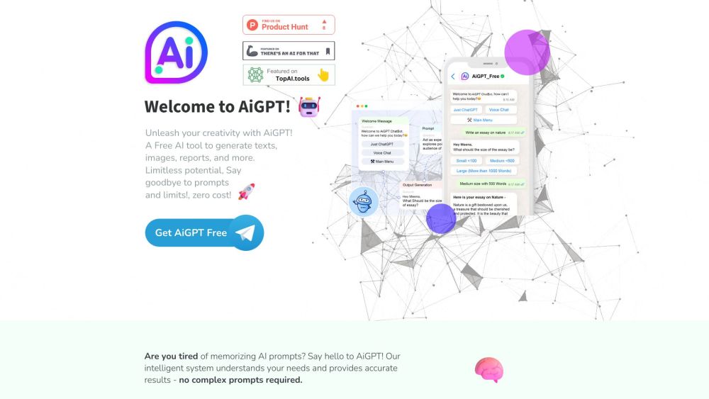 AiGPT Website screenshot