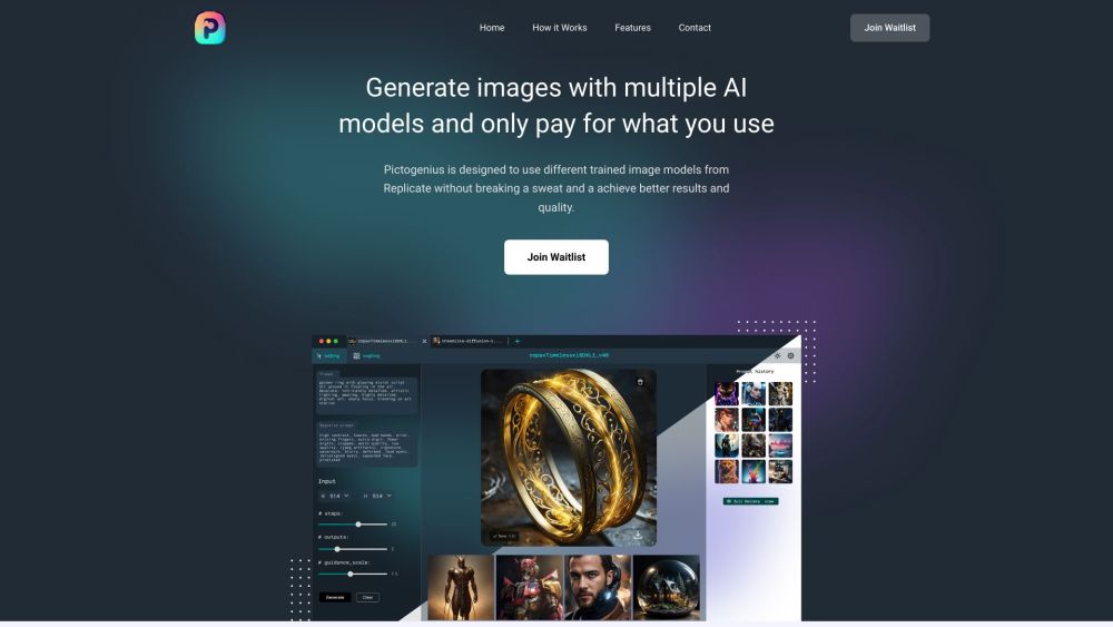 Pictogenius Website screenshot