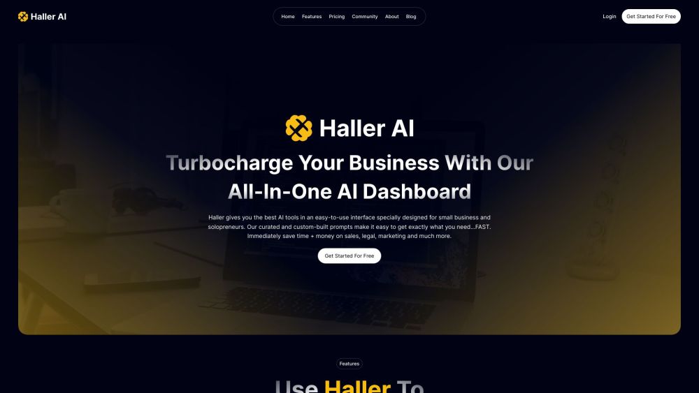 Haller AI Website screenshot